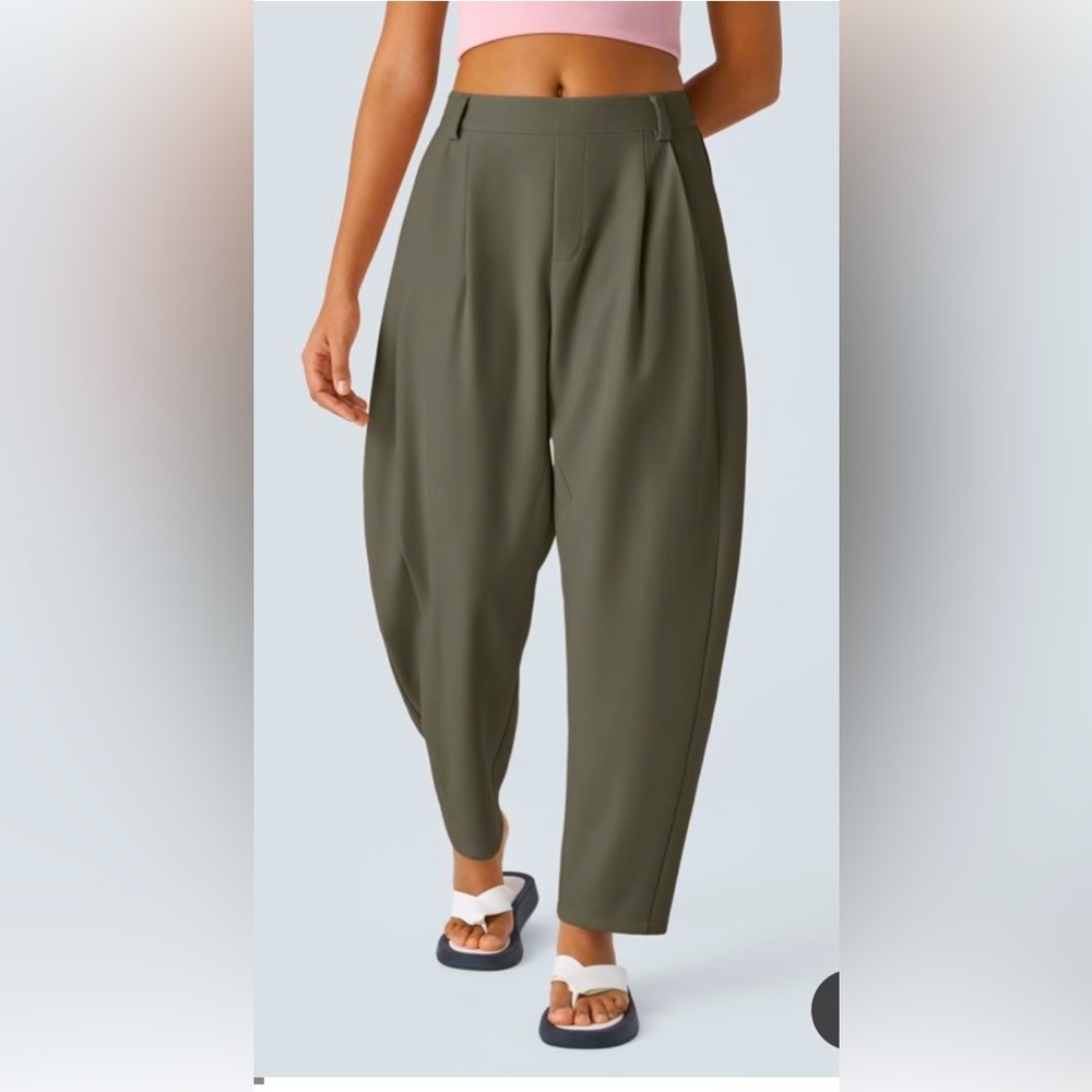 HALARA Midrise Barrel Leg Work Pant